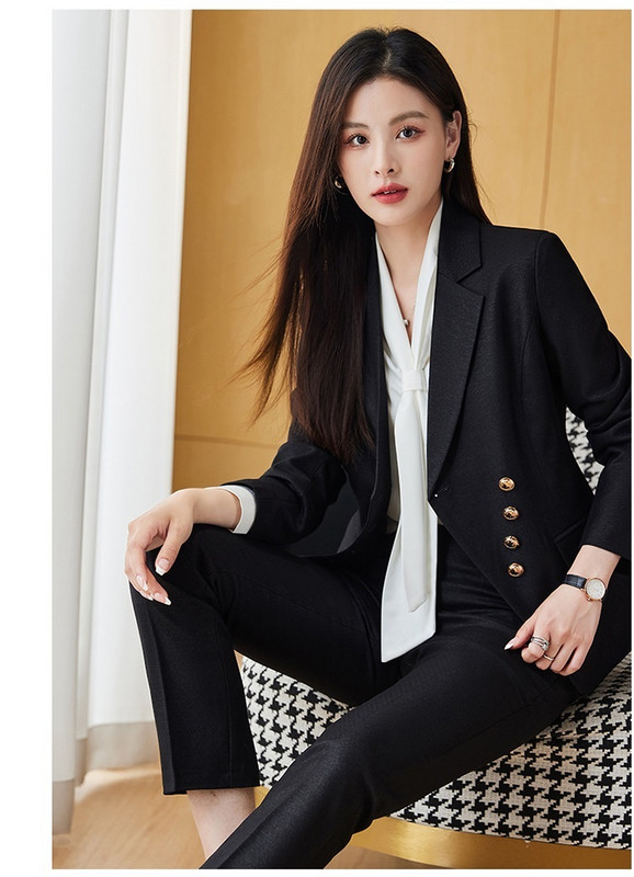 Női üzleti öltönyök nadrággal és kabátokkal Kabát Elegáns Rózsaszín Formális OL Stílusok Professzionális nadrágkosztümök Blézerek Nadrág szett