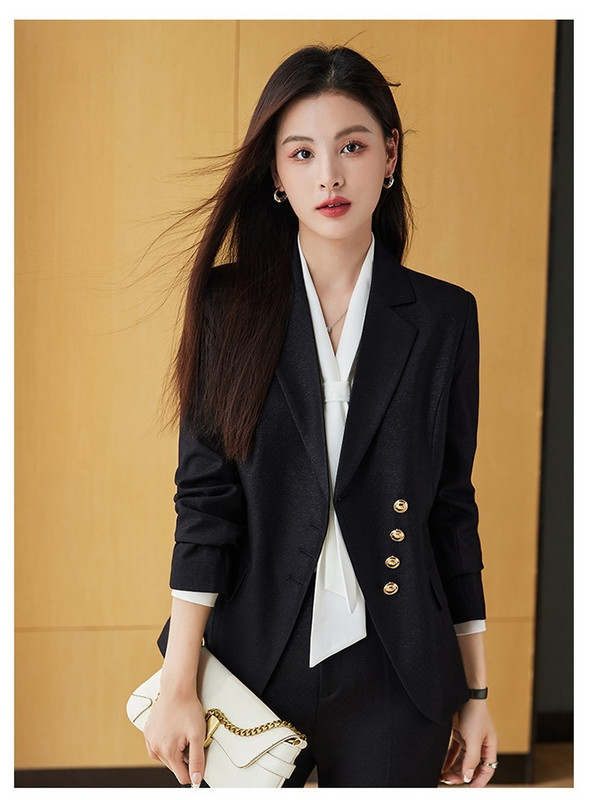 Női üzleti öltönyök nadrággal és kabátokkal Kabát Elegáns Rózsaszín Formális OL Stílusok Professzionális nadrágkosztümök Blézerek Nadrág szett