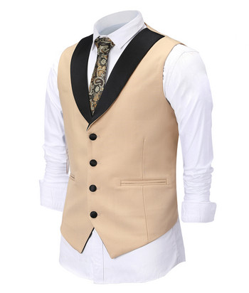 Λευκά ανδρικά κοστούμια 3 τεμαχίων επίσημο νυφικό σάλι ρέτο Casual σμόκιν για κουμπάρους χορού Κοστούμια ανδρών 2022 (Blazer+Γιλέκο+Παντελόνι)
