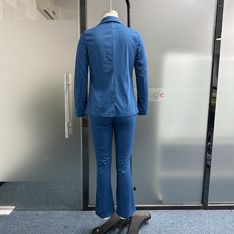 Waytobele blézer szettek női őszi téli divat tömör hosszú ujjú hajtókás felső laza zsebekkel Nadrág szettek Utcai ruházat hölgyeknek