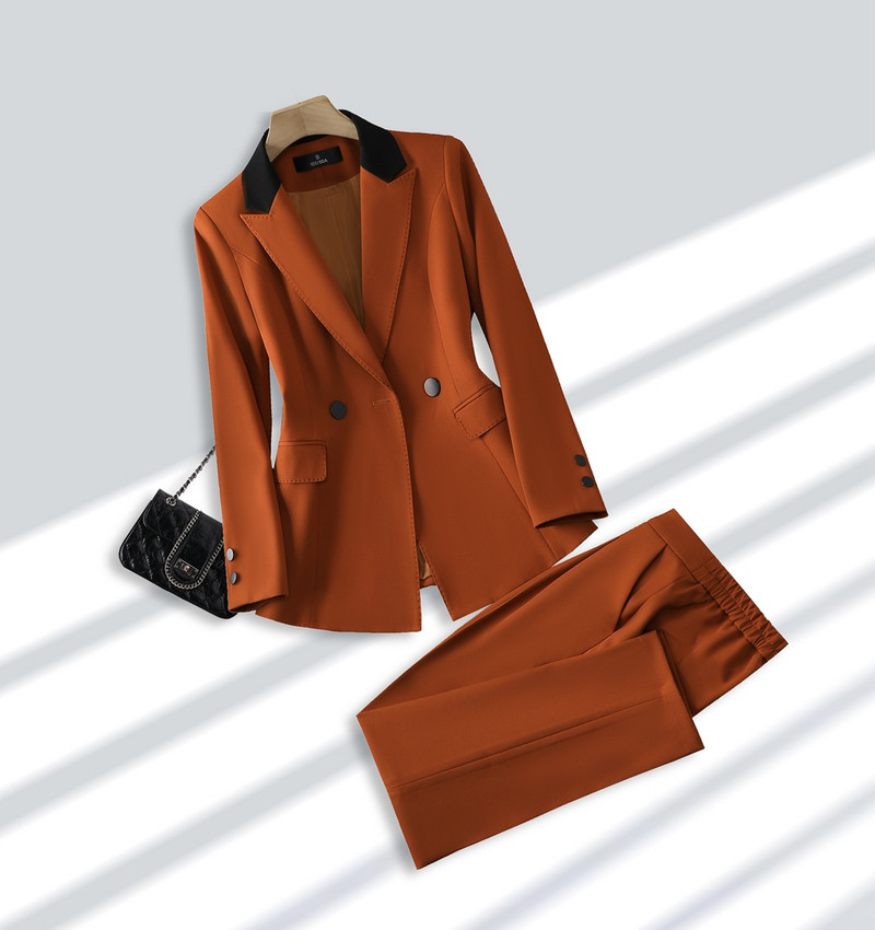 Koreai őszi formális női kiváló minőségű blézer női üzleti öltönyök szettekkel Munkaruházat Irodai egyenruha nadrág dzseki kétrészes