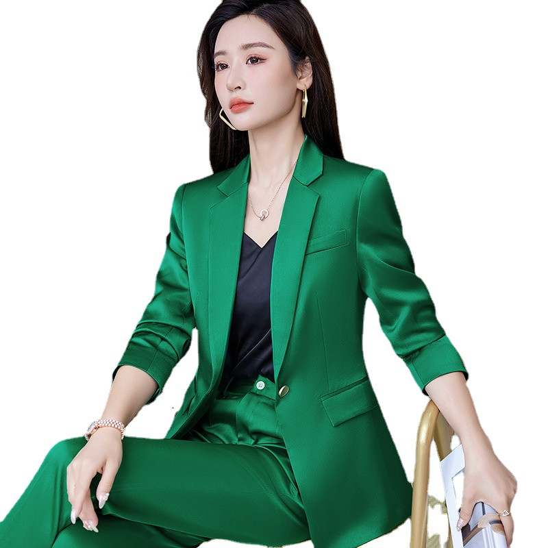 Királykék női öltöny kétrészes (kabát + nadrág) őszi új blézer nadrággal Divat Slim Fit női üzleti irodagarnitúrák