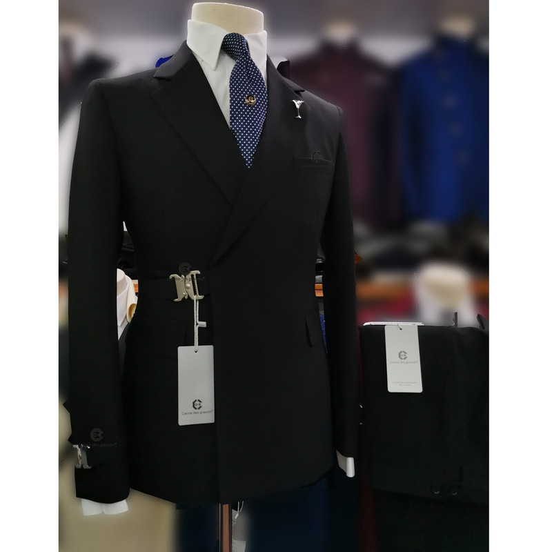 Cenne Des Graoom 2022 új férfi öltönyök, fekete divat