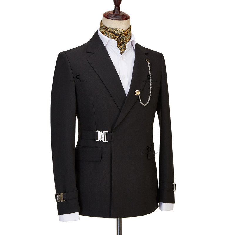 Cenne Des Graoom 2022 új férfi öltönyök, fekete divat