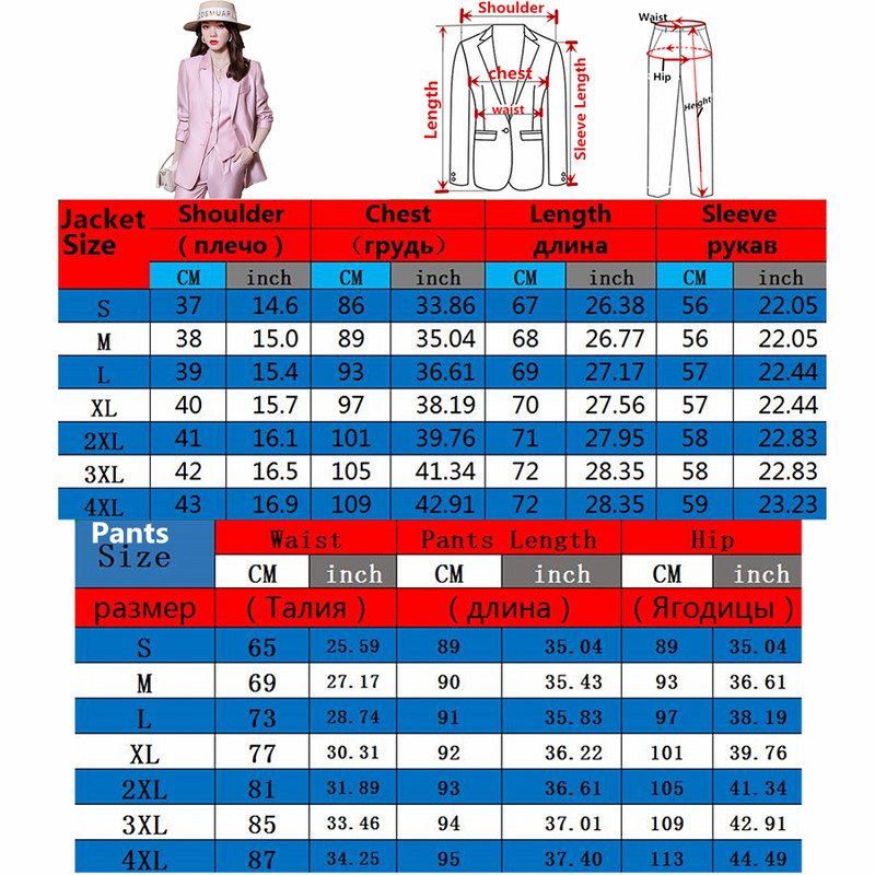 Kiváló minőségű, 3 részes szett Női mellény blézer és nadrágkosztüm Irodai Női Hivatalos Üzleti Munka Karrier Ruhák Rózsaszín Fehér Kék