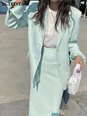 BGTEEVER tavaszi őszi női szoknya öltönyök hosszú ujjú öltönyök kabátok és egyenes szoknyák kétrészes női blézer szett