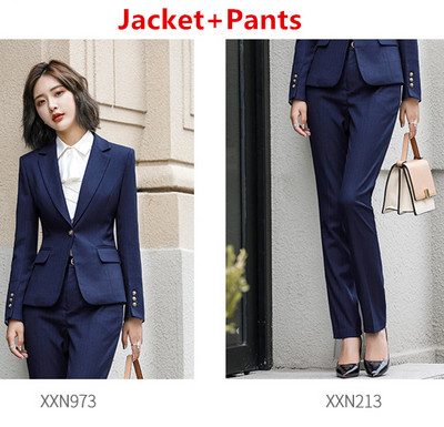 OL Commuter stílusú női öltöny 2 részes / 3 részes készletek Stílusos karcsú blézer dzseki nadrággal vagy szoknyával