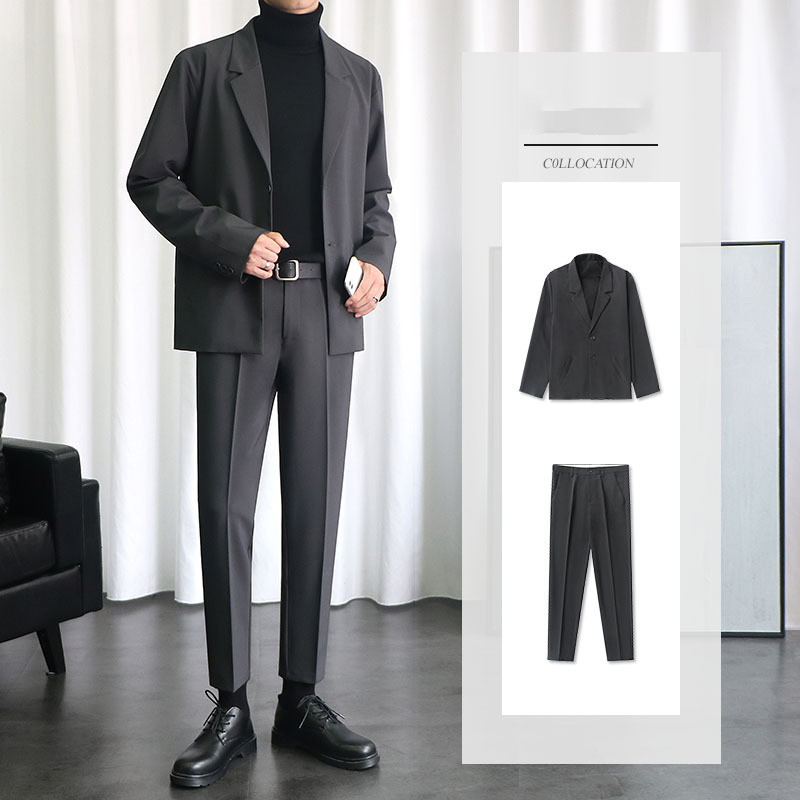 Divatos öltönyök kétrészes szett tavaszi, alkalmi férfi blézerek 2022 kabátok kabát esküvő őszi márka vőlegény jelmez báli parti