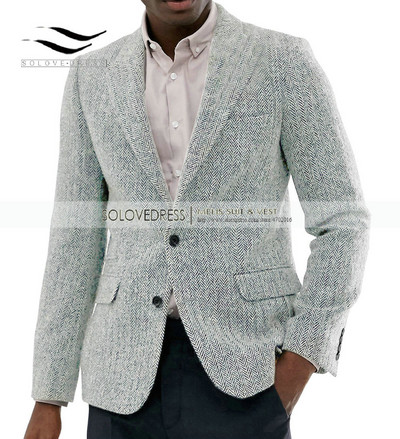 Férfi halszálkás dzseki, 1 darab, formális hajtóka, rovátkolt tweed gyapjú szmoking blézer télikabát esküvői vőfély
