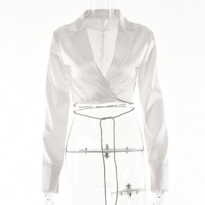 GACVGA szexi szatén gyémánt fényes ruha öltöny női ruhák hosszú ujjú blézer felső miniszoknya őszi karcsú buli kétrészes szoknya szett