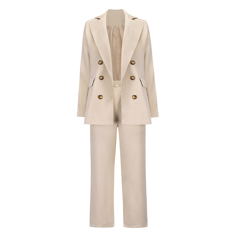 GACVGA női kabát blézer és nadrág öltönyök divat, alkalmi női kétrészes szett 2021 őszi téli irodai viselet Elegáns öltönykabát