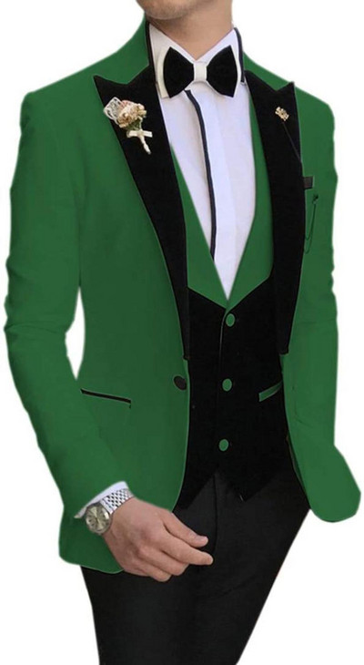 2020 új Arrial férfi klasszikus 3 részes férfi öltöny, hajtókás szmoking vőfély esküvőre (blézer+mellény+nadrág)