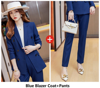 2022. őszi, téli formális női öltönyök nadrággal és kabátokkal Kabát Professzionális női nadrágkosztüm nadrág szett blézer