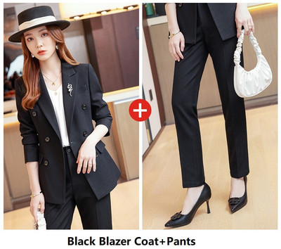 2022. őszi, téli formális női öltönyök nadrággal és kabátokkal Kabát Professzionális női nadrágkosztüm nadrág szett blézer