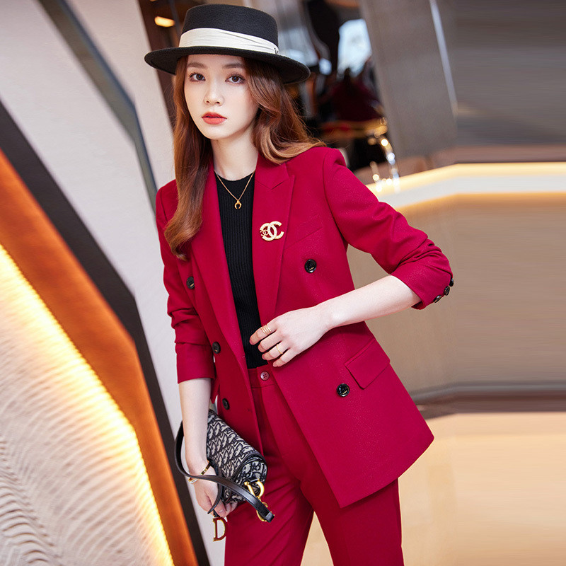 2022. őszi, téli formális női öltönyök nadrággal és kabátokkal Kabát Professzionális női nadrágkosztüm nadrág szett blézer