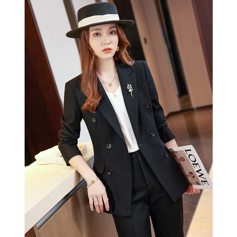 2022. őszi, téli formális női öltönyök nadrággal és kabátokkal Kabát Professzionális női nadrágkosztüm nadrág szett blézer