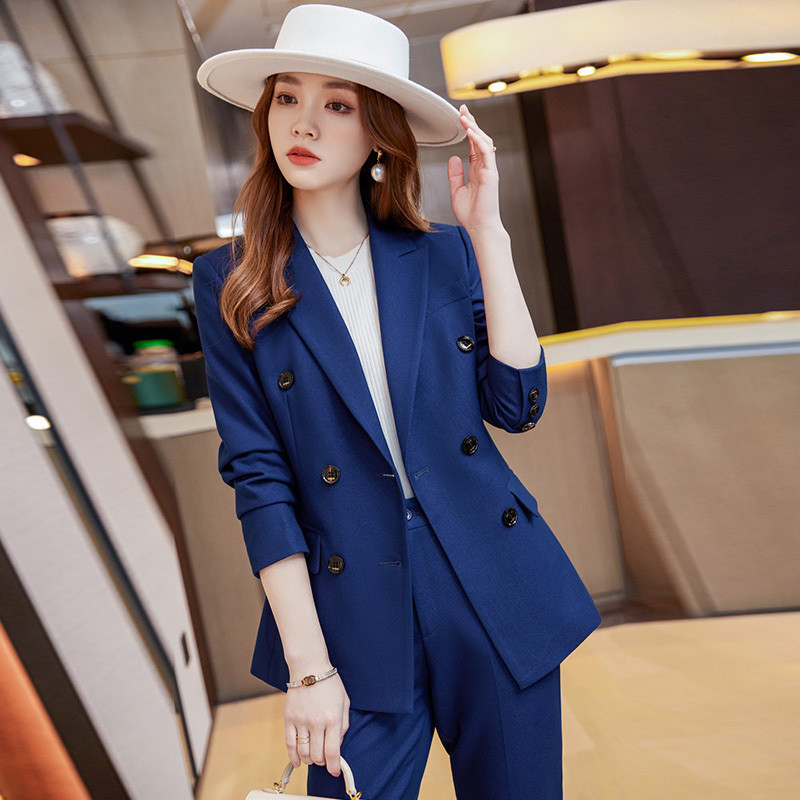 2022. őszi, téli formális női öltönyök nadrággal és kabátokkal Kabát Professzionális női nadrágkosztüm nadrág szett blézer