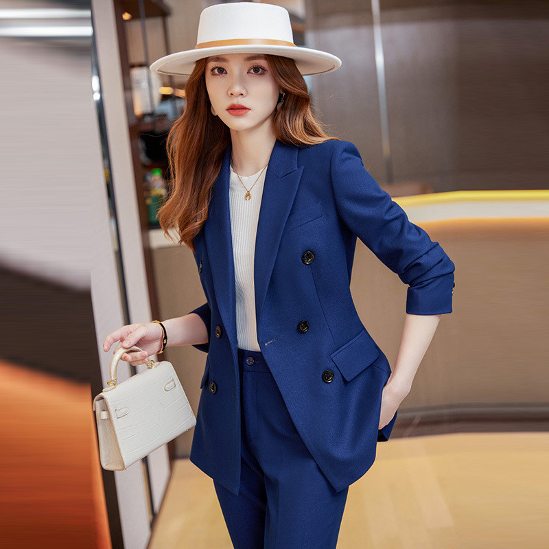 2022. őszi, téli formális női öltönyök nadrággal és kabátokkal Kabát Professzionális női nadrágkosztüm nadrág szett blézer