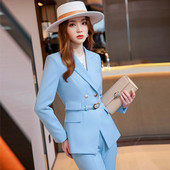 Női üzleti öltönyök nadrággal és kabátokkal Kabát Őszi Téli Professzionális Irodai Női OL Stílusú Nadrágruhák Nadrág Szett Blézer