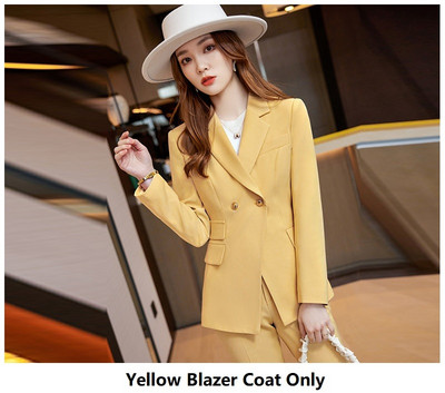 Női üzleti öltönyök nadrággal és kabátokkal Kabát Őszi Téli Professzionális Irodai Női OL Stílusú Nadrágruhák Nadrág Szett Blézer