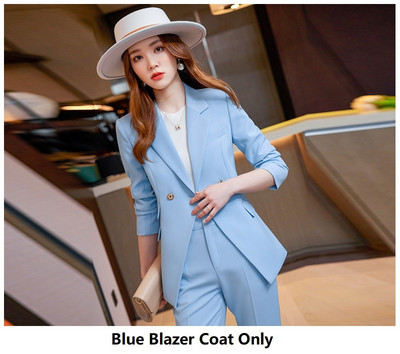 Női üzleti öltönyök nadrággal és kabátokkal Kabát Őszi Téli Professzionális Irodai Női OL Stílusú Nadrágruhák Nadrág Szett Blézer