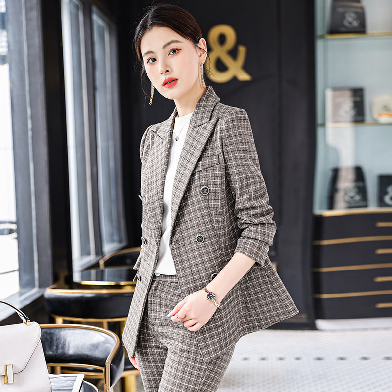 Kiváló minőségű szövet Professzionális női üzleti öltönyök nadrággal és kabáttal Kabát Női irodai munkaruha nadrágkosztüm Blézerek