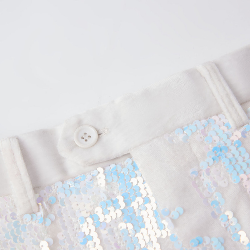 Európai méretű (blézer + nadrág) férfi öltöny divatos fehér bársony flitteres olasz stílusú esküvői esküvői vőlegény ruha 2 részes szett