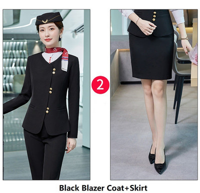 Női üzleti öltönyök nadrággal és dzsekik Kabát 2022 Ősz Tél Professzionális irodai munkaruha Nadrágruhák Blézerek Nadrág szett