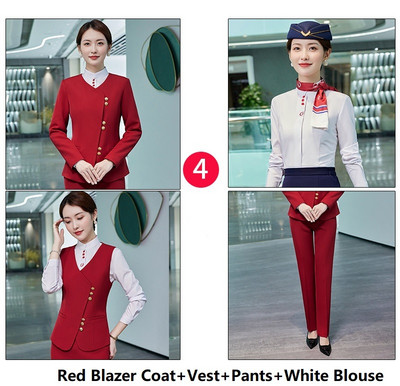 Női üzleti öltönyök nadrággal és dzsekik Kabát 2022 Ősz Tél Professzionális irodai munkaruha Nadrágruhák Blézerek Nadrág szett