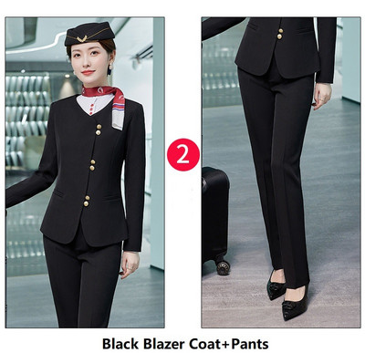 Női üzleti öltönyök nadrággal és dzsekik Kabát 2022 Ősz Tél Professzionális irodai munkaruha Nadrágruhák Blézerek Nadrág szett