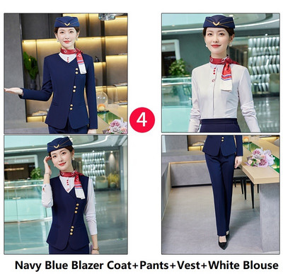 Női üzleti öltönyök nadrággal és dzsekik Kabát 2022 Ősz Tél Professzionális irodai munkaruha Nadrágruhák Blézerek Nadrág szett