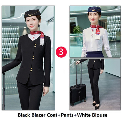 Női üzleti öltönyök nadrággal és dzsekik Kabát 2022 Ősz Tél Professzionális irodai munkaruha Nadrágruhák Blézerek Nadrág szett