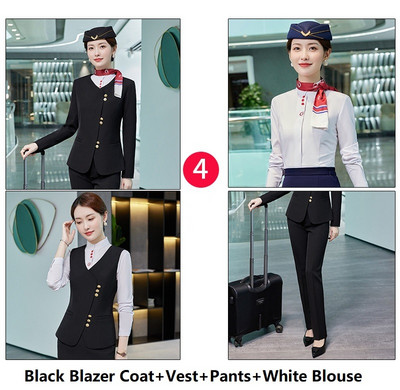 Női üzleti öltönyök nadrággal és dzsekik Kabát 2022 Ősz Tél Professzionális irodai munkaruha Nadrágruhák Blézerek Nadrág szett