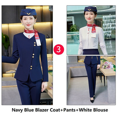 Női üzleti öltönyök nadrággal és dzsekik Kabát 2022 Ősz Tél Professzionális irodai munkaruha Nadrágruhák Blézerek Nadrág szett