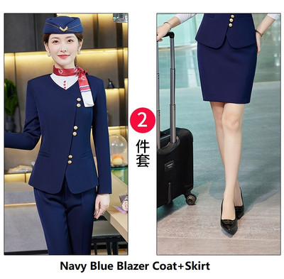 Női üzleti öltönyök nadrággal és dzsekik Kabát 2022 Ősz Tél Professzionális irodai munkaruha Nadrágruhák Blézerek Nadrág szett