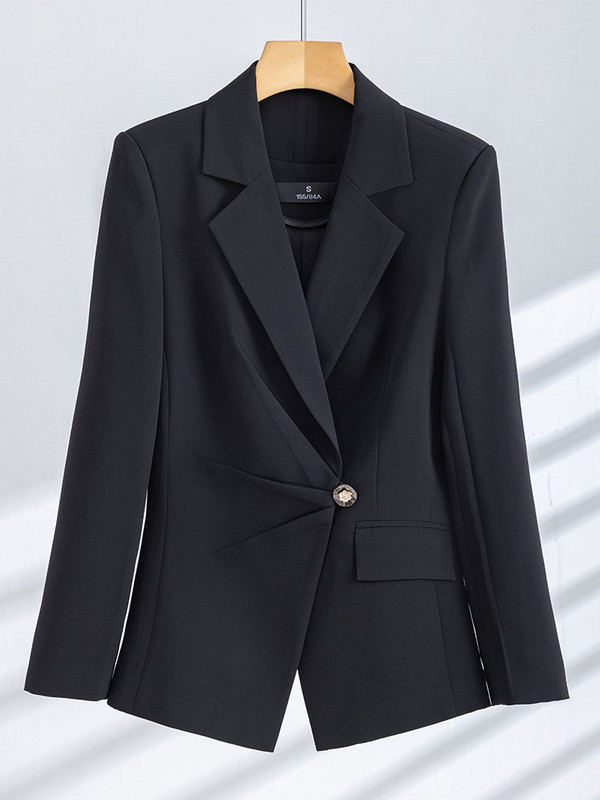 Női formális nadrágkosztüm 2 részes szett kék fekete fehér irodai női munkaruha blézer és nadrág