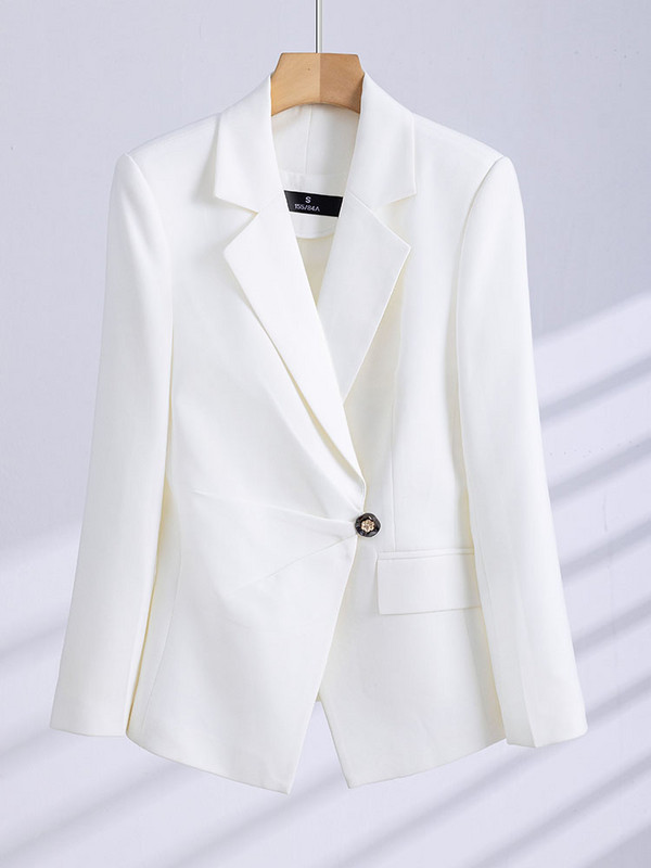 Női formális nadrágkosztüm 2 részes szett kék fekete fehér irodai női munkaruha blézer és nadrág