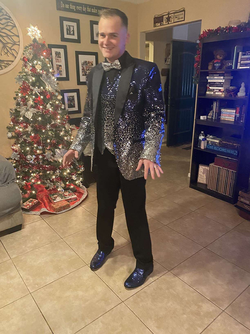 Férfi öltöny 3 részes, fényes flitteres öltöny, Peak Notch hajtóka esküvői/parti vőlegény bankett éjszakai klubhoz (blézer+mellény+nadrág)