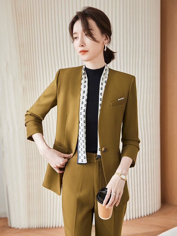 Női üzleti öltönyök nadrággal és kabátokkal Kabát őszi tél OL Stílusok Professzionális munkaruha Nadrágruhák Blézerek Nadrágkészlet