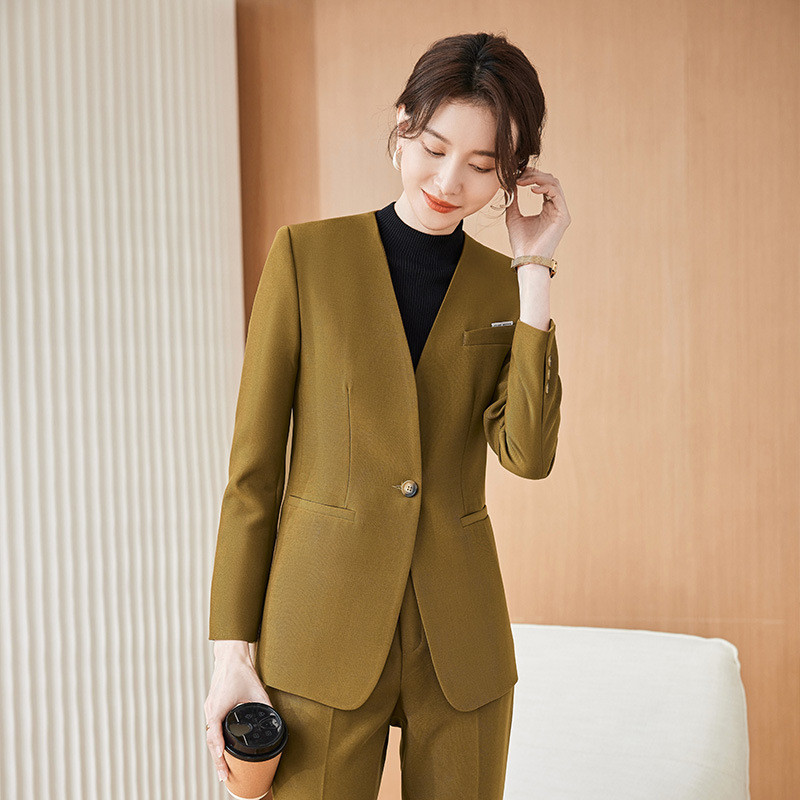 Női üzleti öltönyök nadrággal és kabátokkal Kabát őszi tél OL Stílusok Professzionális munkaruha Nadrágruhák Blézerek Nadrágkészlet