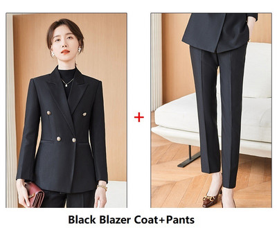 Kiváló minőségű szövetből készült női üzleti öltönyök nadrággal és kabáttal Kabát Professzionális nadrágkosztümök Blézer nadrág szett hölgyeknek