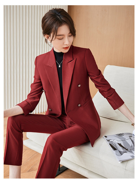 Kiváló minőségű szövetből készült női üzleti öltönyök nadrággal és kabáttal Kabát Professzionális nadrágkosztümök Blézer nadrág szett hölgyeknek