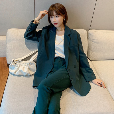 TYJTJY divatos női öltöny, 2022 tavasz, új koreai öltöny kabát nadrág pávakék alkalmi öltöny, kétrészes női tréningruha