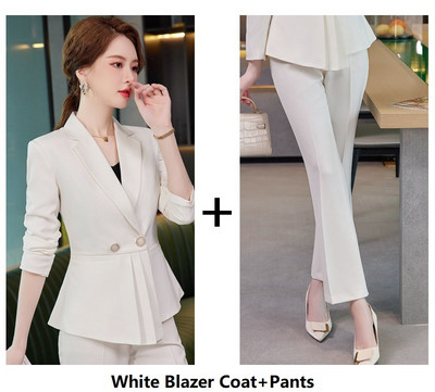 Kiváló minőségű szövet Oversize 5XL Őszi téli női üzleti öltönyök Professzionális irodai munkaruha Nadrágruhák Blézerek Nadrág szett