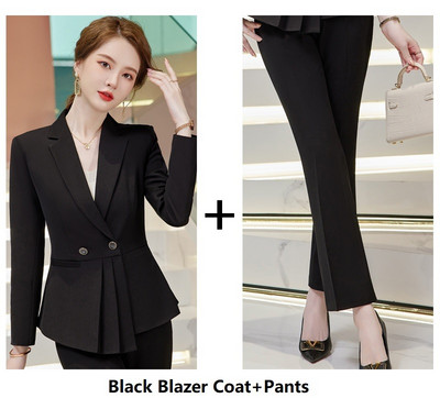 Kiváló minőségű szövet Oversize 5XL Őszi téli női üzleti öltönyök Professzionális irodai munkaruha Nadrágruhák Blézerek Nadrág szett