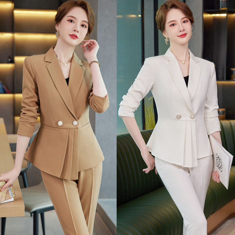 Kiváló minőségű szövet Oversize 5XL Őszi téli női üzleti öltönyök Professzionális irodai munkaruha Nadrágruhák Blézerek Nadrág szett