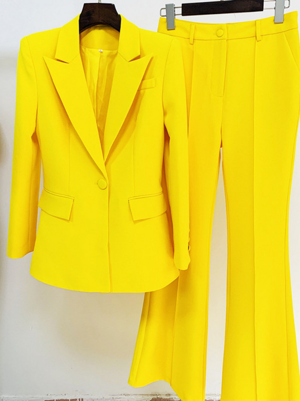 Őszi téli blézer szett női darabok darabok, hosszú ujjú blézerek és nadrágkosztümök, 2022-es irodai hölgyek elegáns hivatalos üzleti ruhák