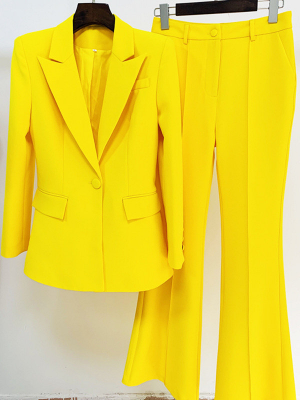 Őszi téli blézer szett női darabok darabok, hosszú ujjú blézerek és nadrágkosztümök, 2022-es irodai hölgyek elegáns hivatalos üzleti ruhák