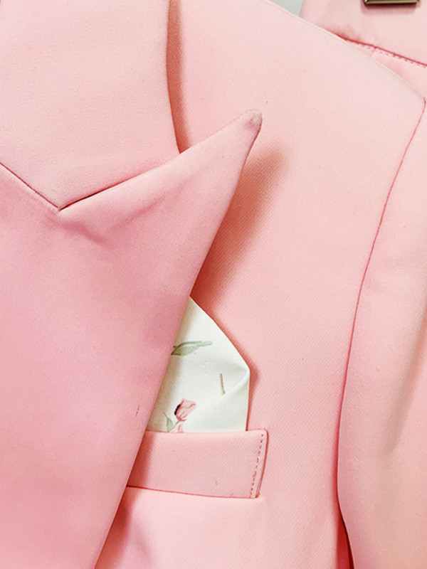 Női irodai öltöny őszi téli divatos blézer nadrágkosztüm 2022 elegáns rózsaszín hosszú ujjú blézer + kiszélesedő nadrág 2 részes készletek