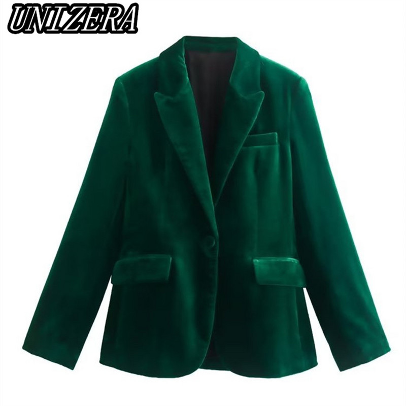 UNIZERA őszi-téli új női alkalmi bársony öltöny dzseki + derékközépig érő egyenes nadrág kétrészes szett 9391722